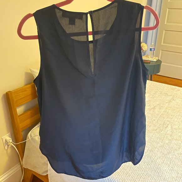 Michael Kors Womens Blouse Sleeveless Gold Necklace Accent - Picture 2 of 5